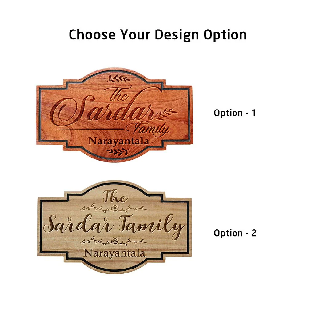 Personalized Family Name Sign - Hanging Wooden Sign - Image 3