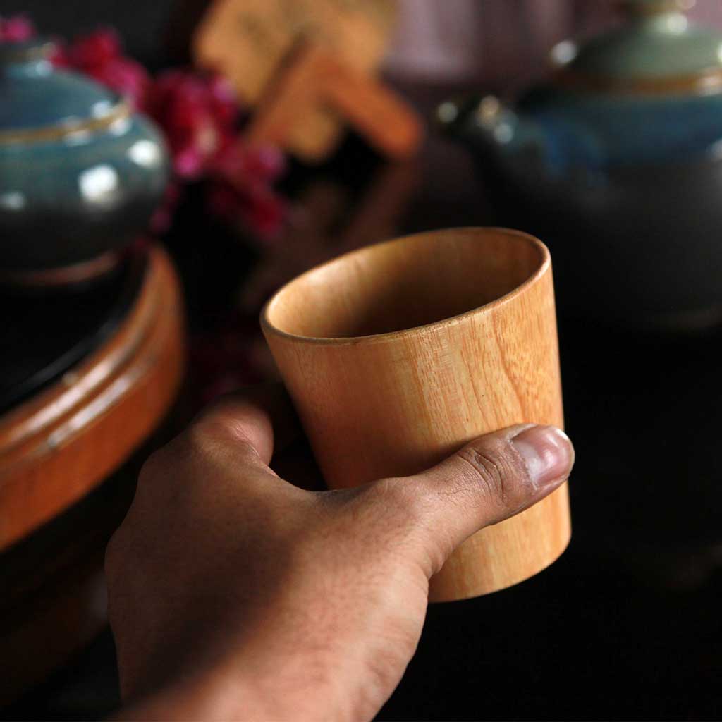 Personalized Gift Set | Wooden Tea Cups, Tea Tray & Coasters With Name Engraved - Image 14