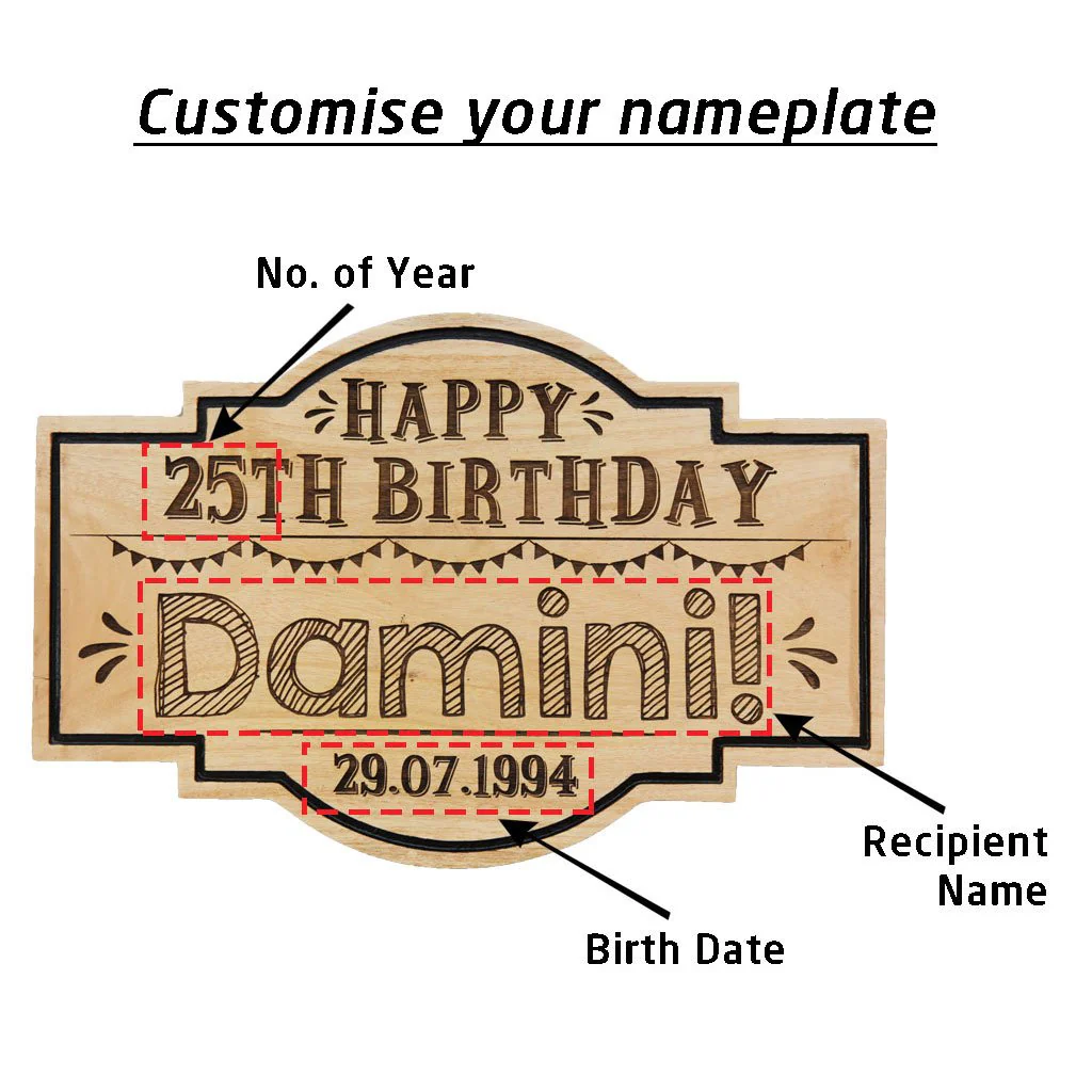 Personalized Happy Birthday Hanging Wood Sign - Image 4