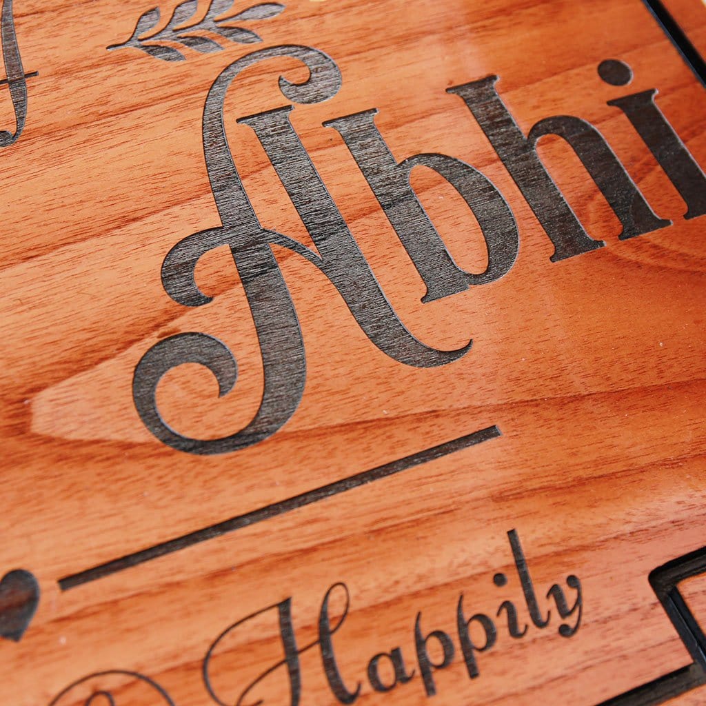 Personalized Home Sign for Couples - Hanging Wooden Sign - Image 7