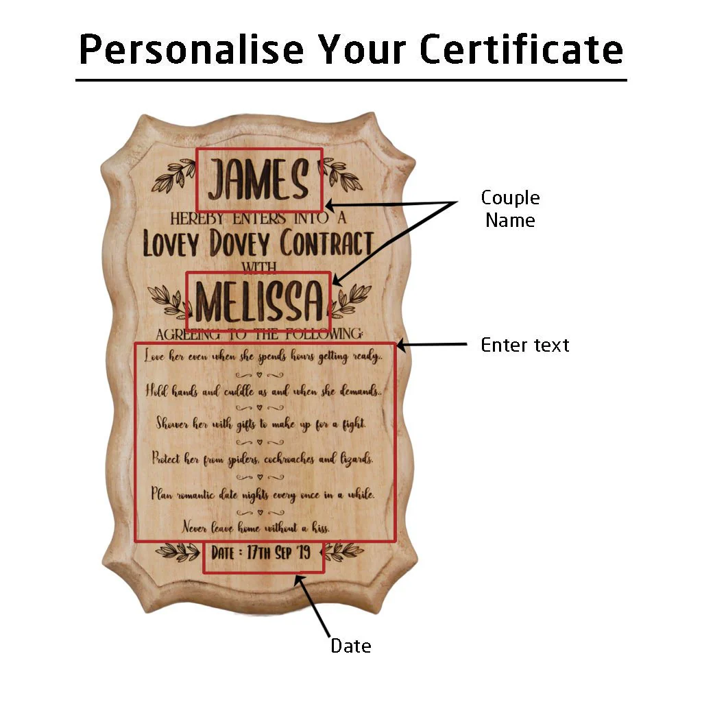 Personalized Wooden Love Contract For Couples - Image 4