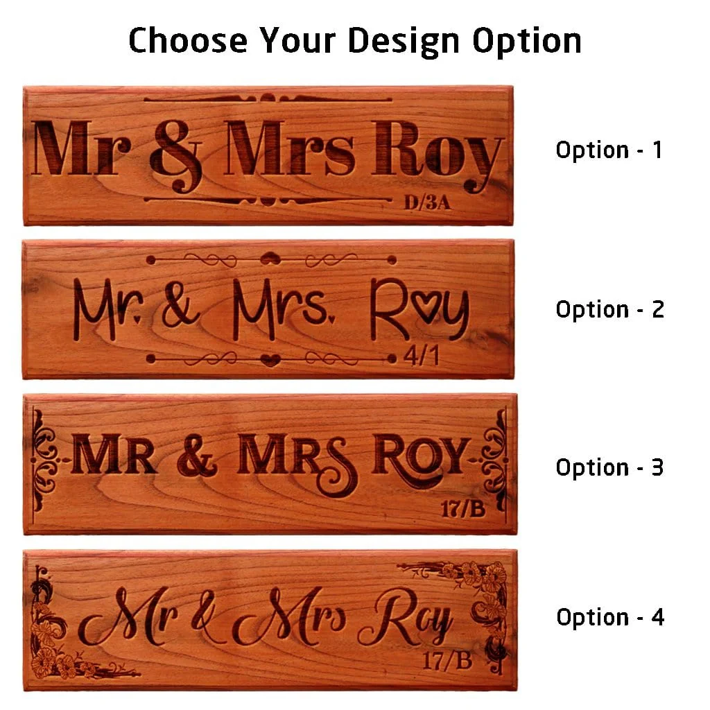 Personalized Mr. & Mrs. Wooden Nameplate - Image 5