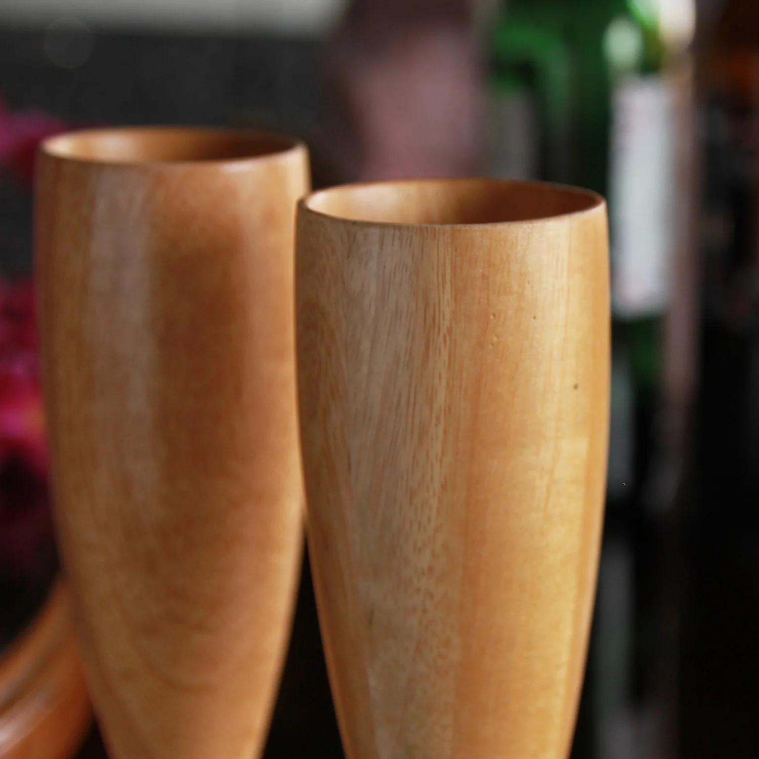 Personalized Neem Wood Champagne Glasses | Handmade Wooden Champagne Flutes - Image 6