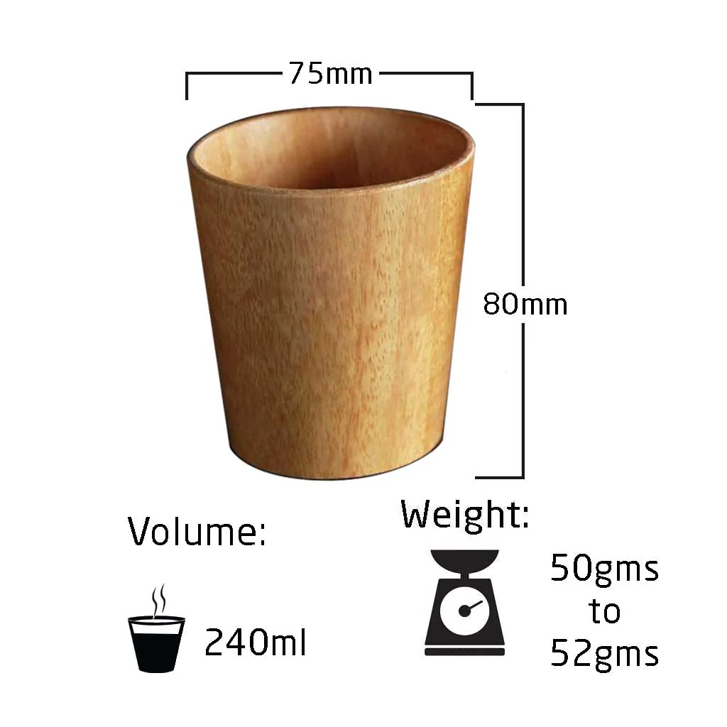 Personalized Neem Wood Tea & Coffee Cup Set - Image 3