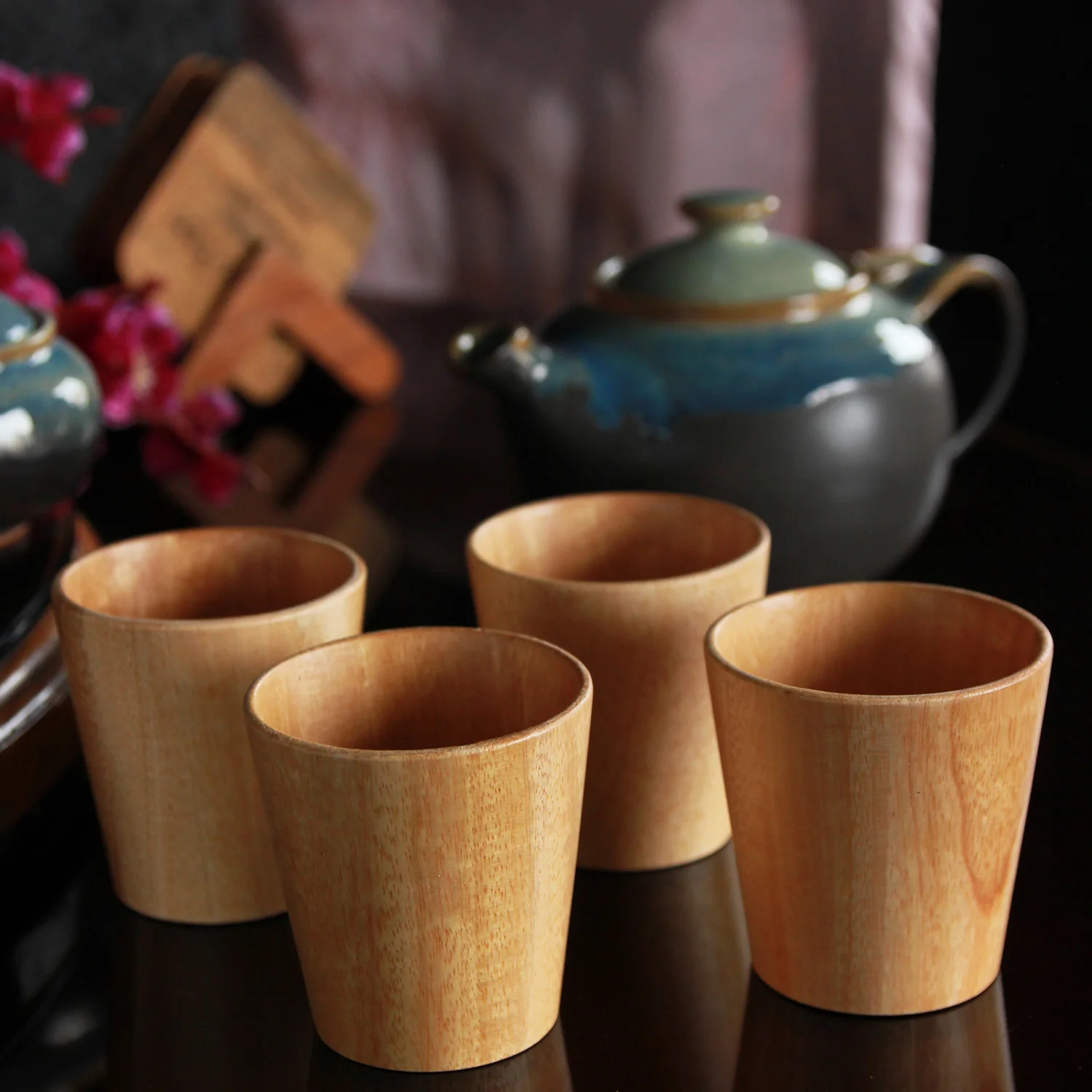 Personalized Neem Wood Tea & Coffee Cup Set - Image 6