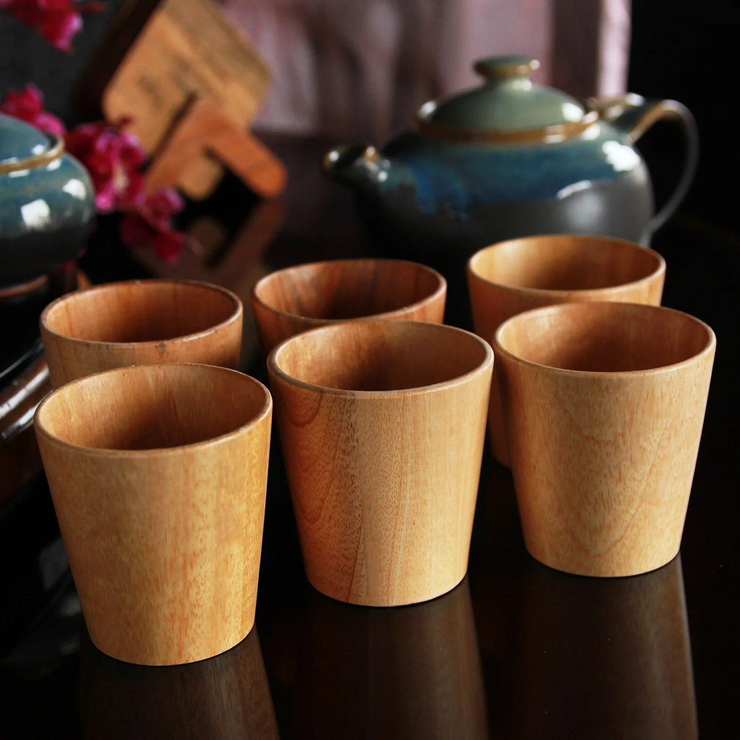 Personalized Neem Wood Tea & Coffee Cup Set - Image 7