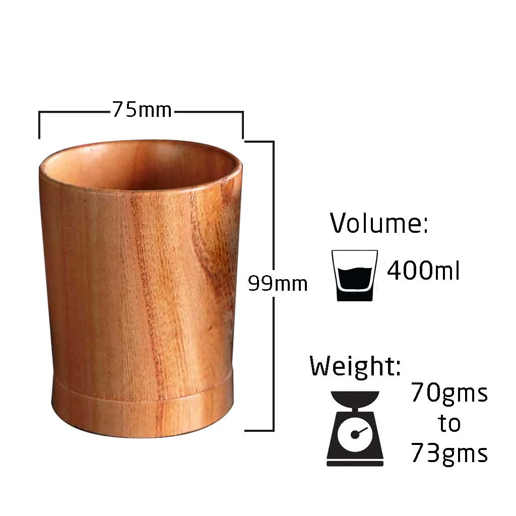 Personalized Neem Wood Whiskey Glasses Set | Handmade Wood Goblets - Image 4
