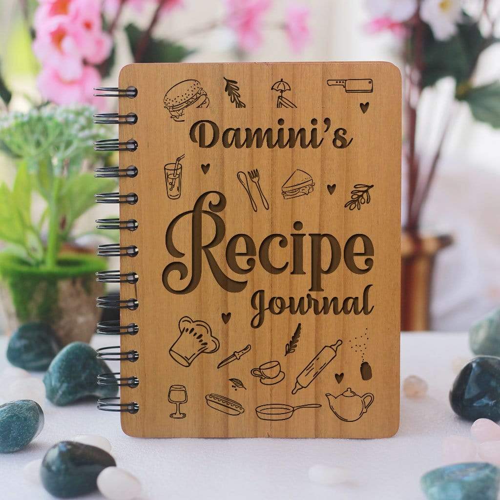 Recipe Journal - Personalized Wooden Notebook