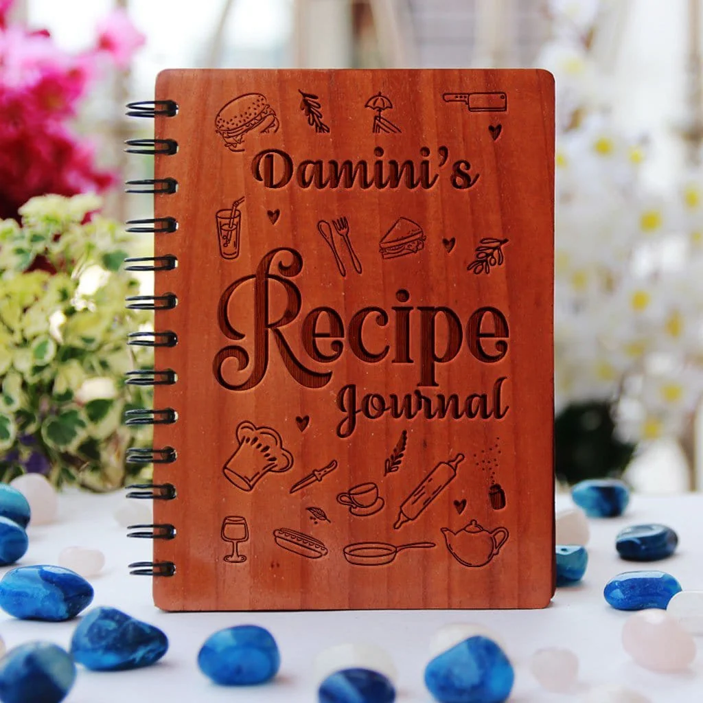 Recipe Journal - Personalized Wooden Notebook - Image 2