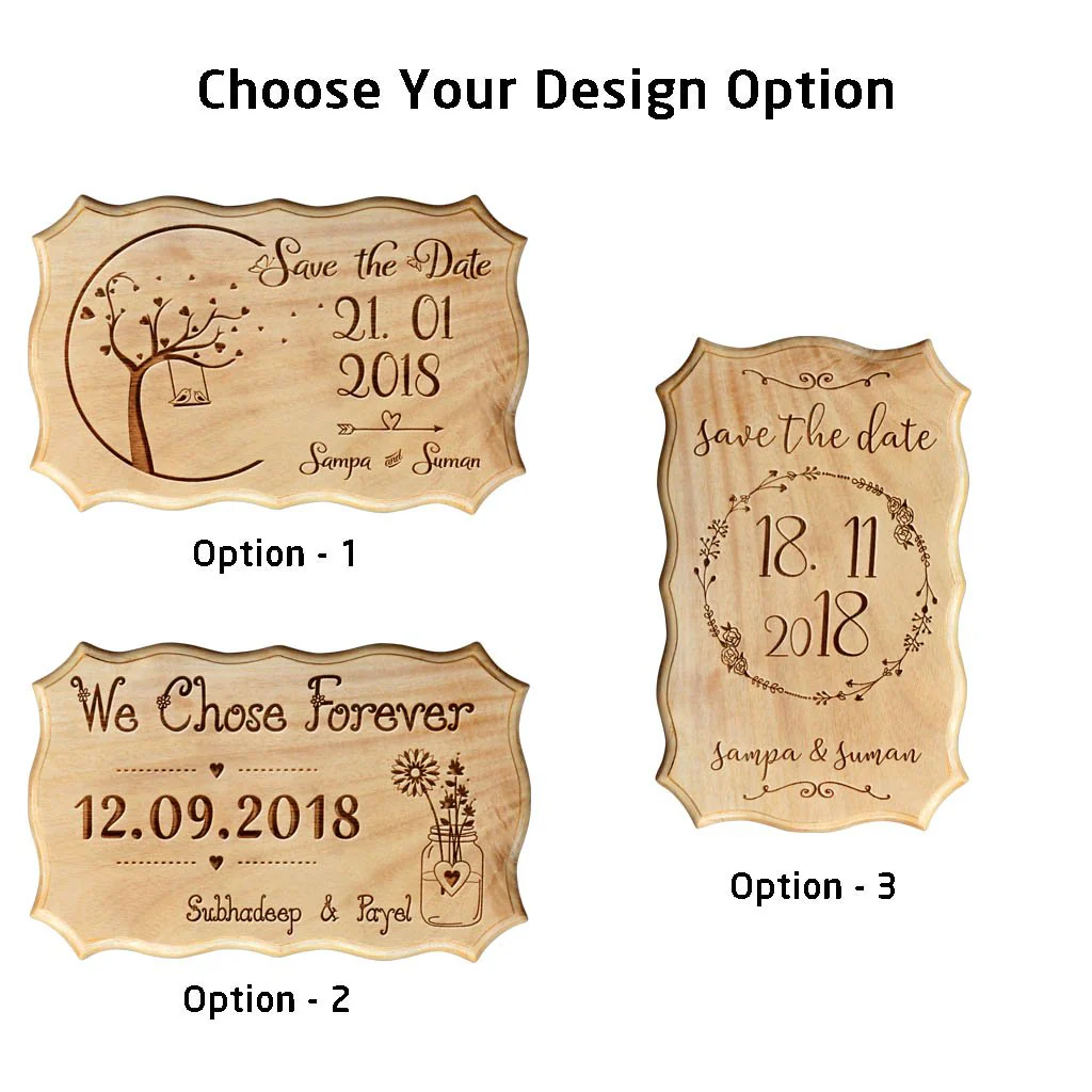 Personalized Save The Date Wood Engraved Sign - Image 3