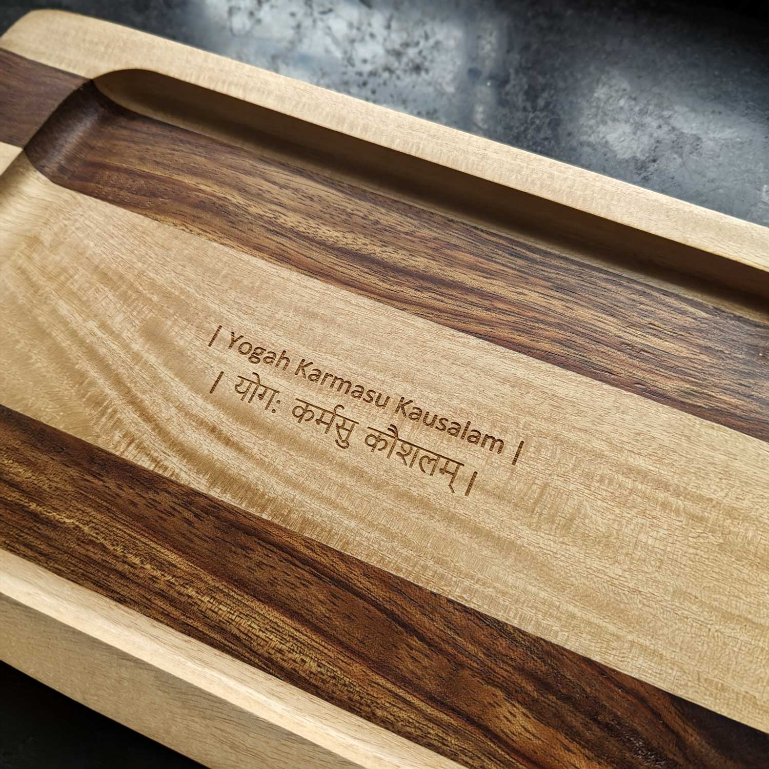 Personalized Serving Tray Engraved With Couple Name - Wooden Tray - Image 3