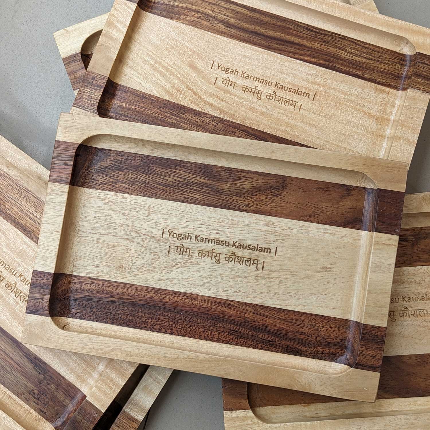 Personalized Serving Tray Engraved With Couple Name - Wooden Tray - Image 6