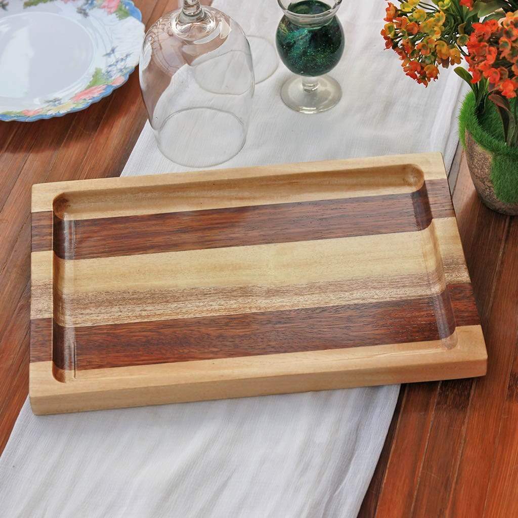 Personalized Serving Tray Engraved With Couple Name - Wooden Tray - Image 8