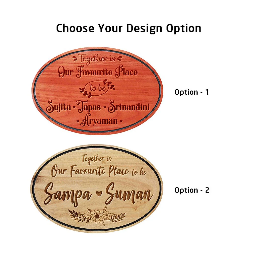 Together is Our Favourite Place - Custom Engraved Home Nameplate - Image 6