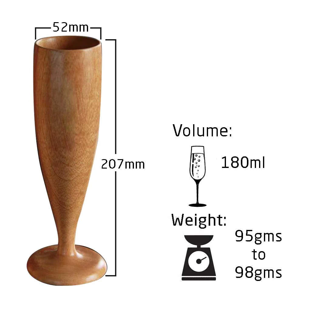 Personalized Wood Champagne Glasses | Anniversary Gift For Husband & Wife - Image 7