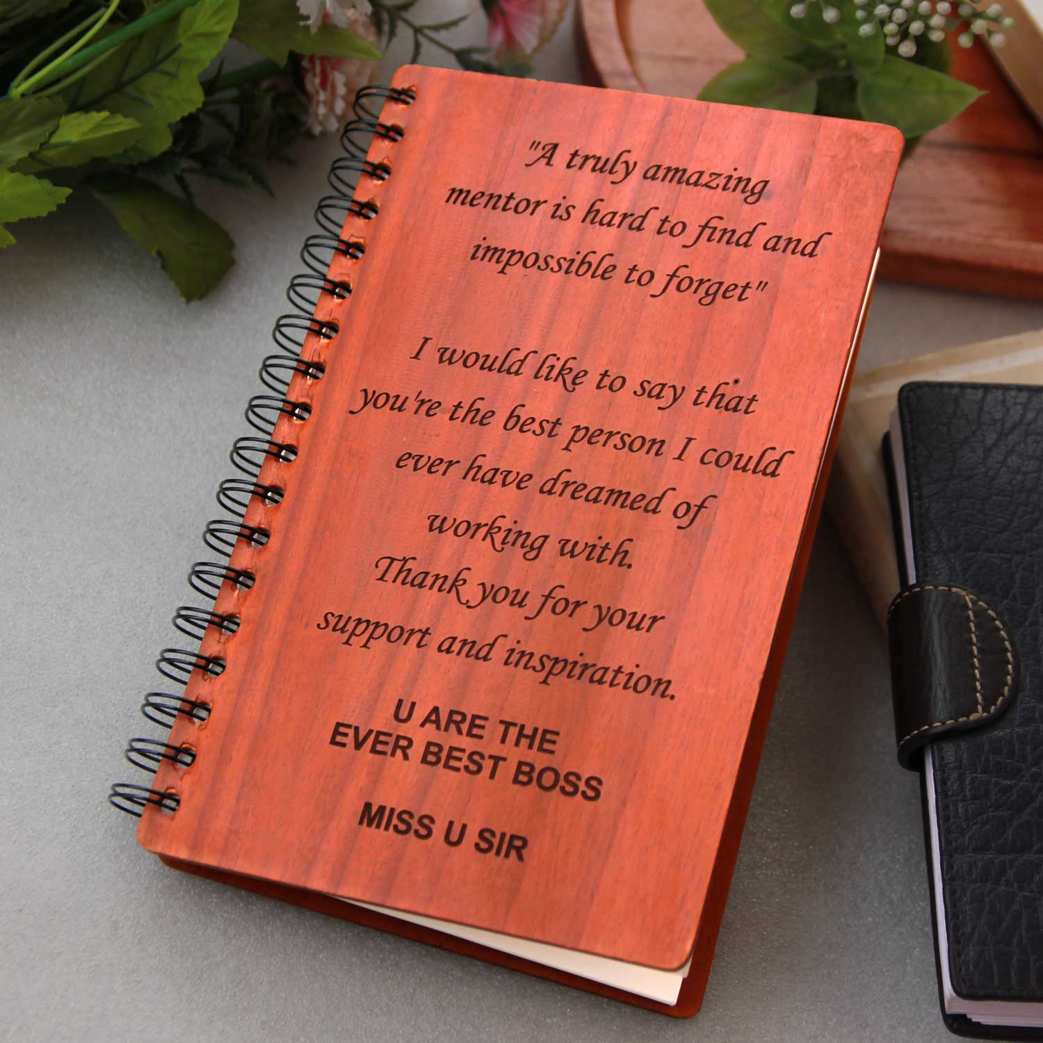 Personalized Wooden Diary for Mentors, Bosses & Colleagues | Thoughtful Farewell & Appreciation Gift - Image 5