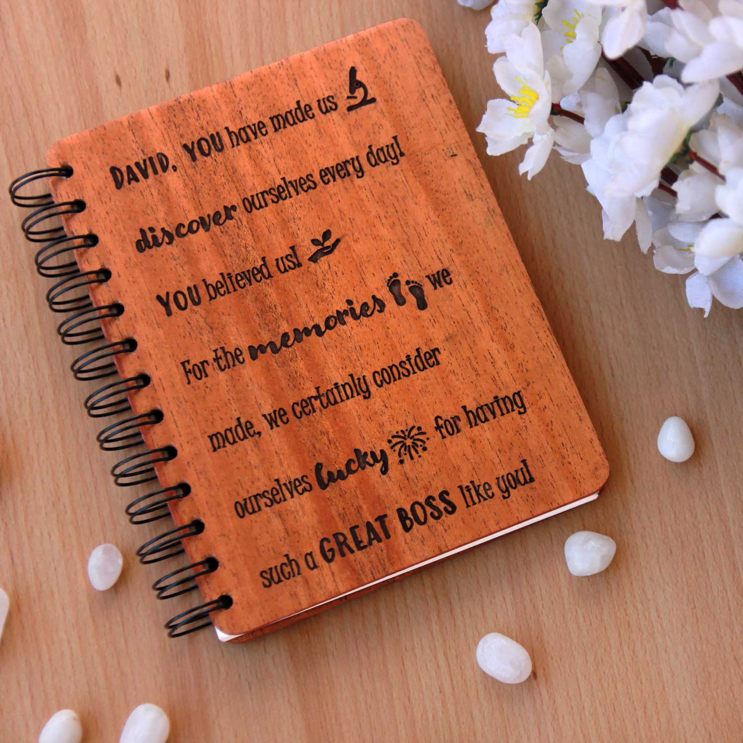 Personalized Wooden Diary for Mentors, Bosses & Colleagues | Thoughtful Farewell & Appreciation Gift - Image 6