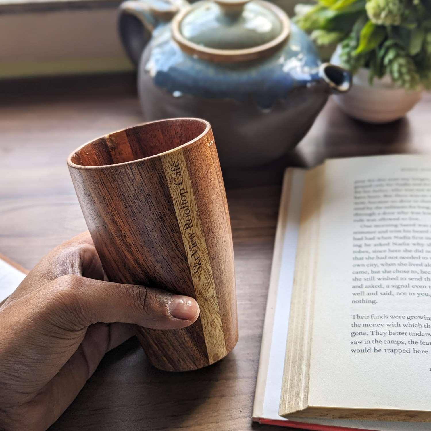 Personalized Wooden Tall Drinking Glass(10 oz/300ml) | Birthday Gift For Coffee Lover - Image 4