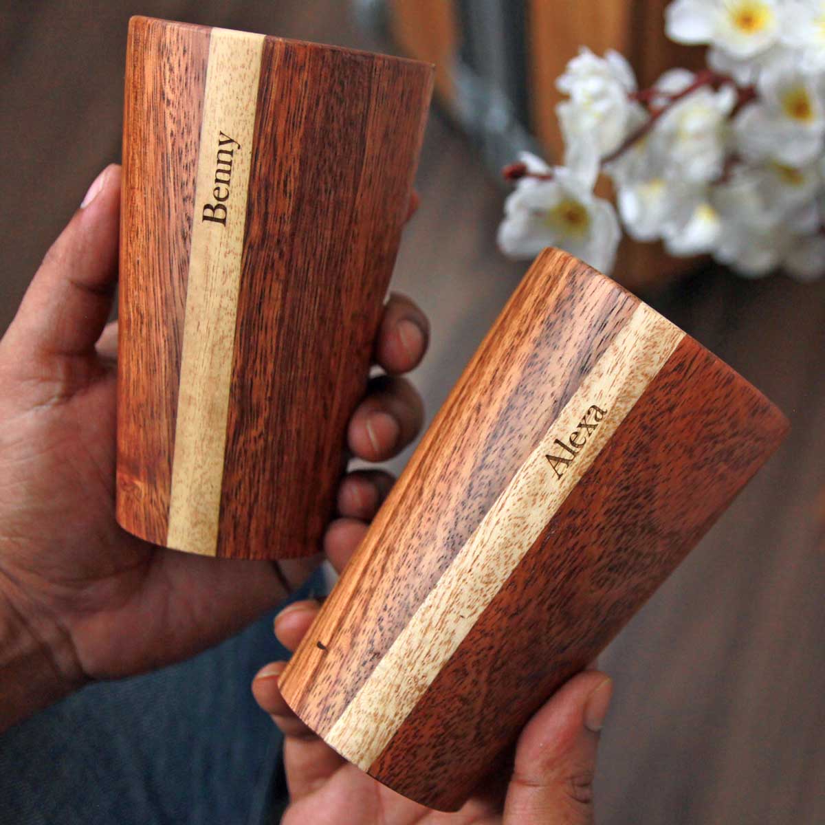 Personalized Wooden Tall Drinking Glass(10 oz/300ml) | Birthday Gift For Coffee Lover - Image 8