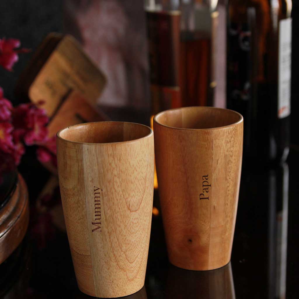 Personalized Wooden Tall Drinking Glass(10 oz/300ml) | Birthday Gift For Coffee Lover - Image 9