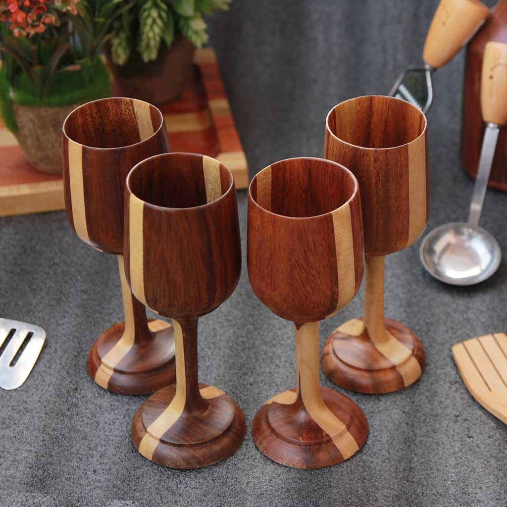Personalized Wood Wine Goblets Engraved With Name | Anniversary Gift - Image 15