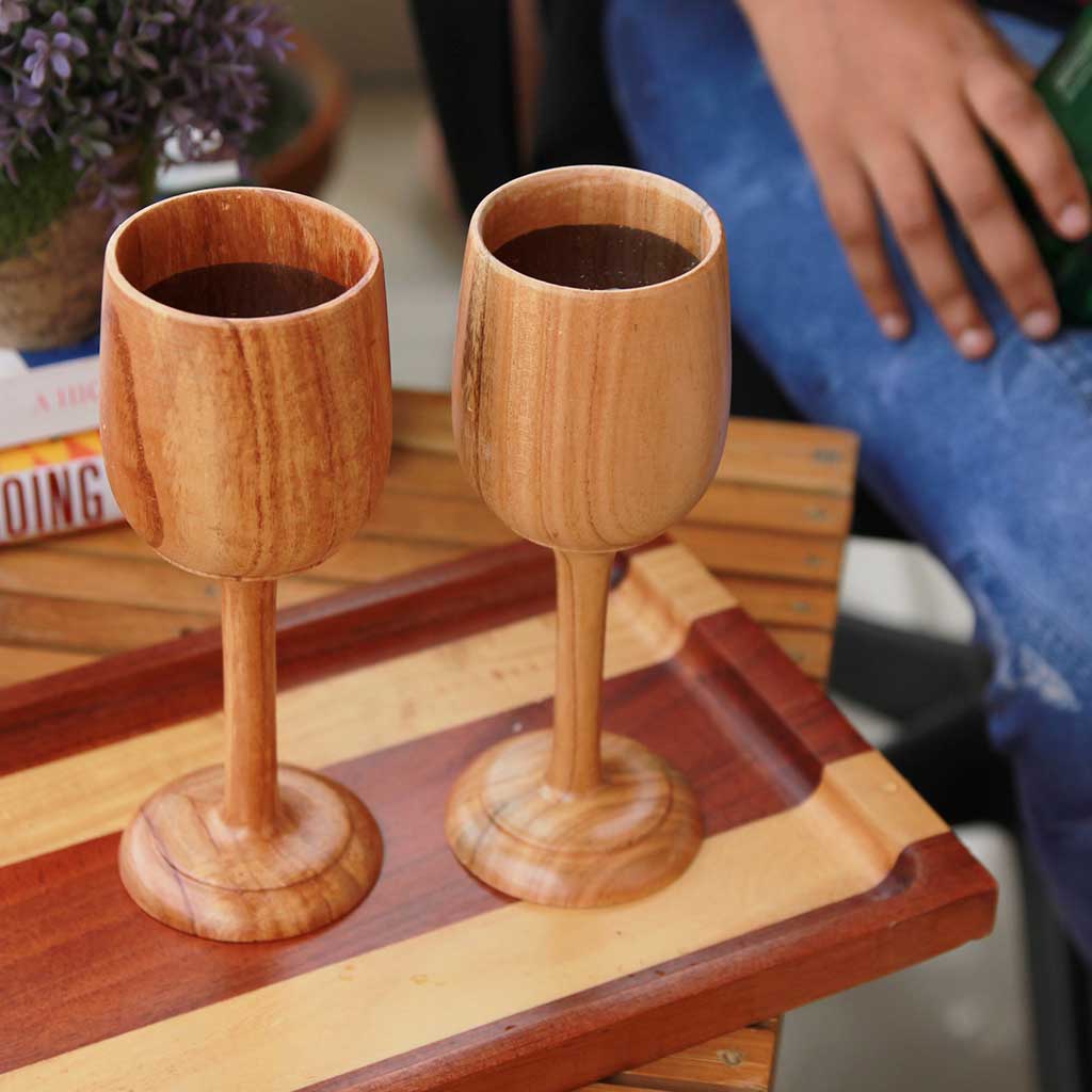 Personalized Wood Wine Goblets Engraved With Name | Anniversary Gift - Image 7