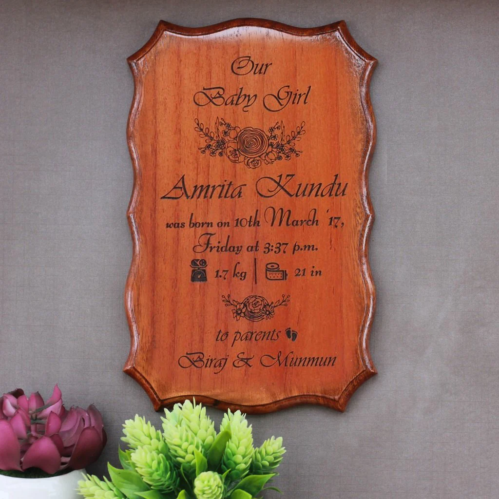 Personalized Wooden Baby Birth Certificate - Image 3