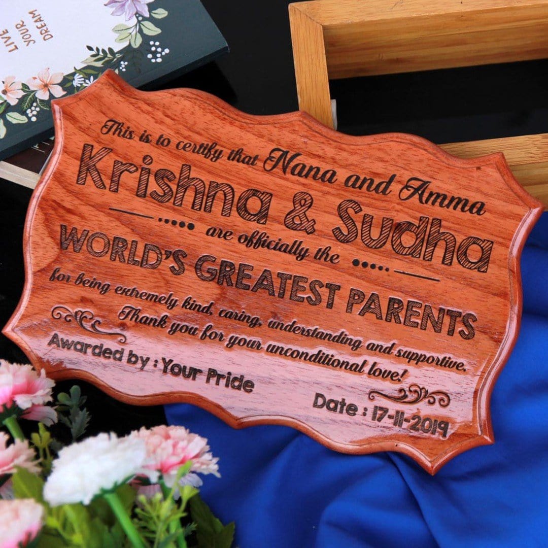 Personalized Wooden Certificate For The World's Greatest Parents - Image 2