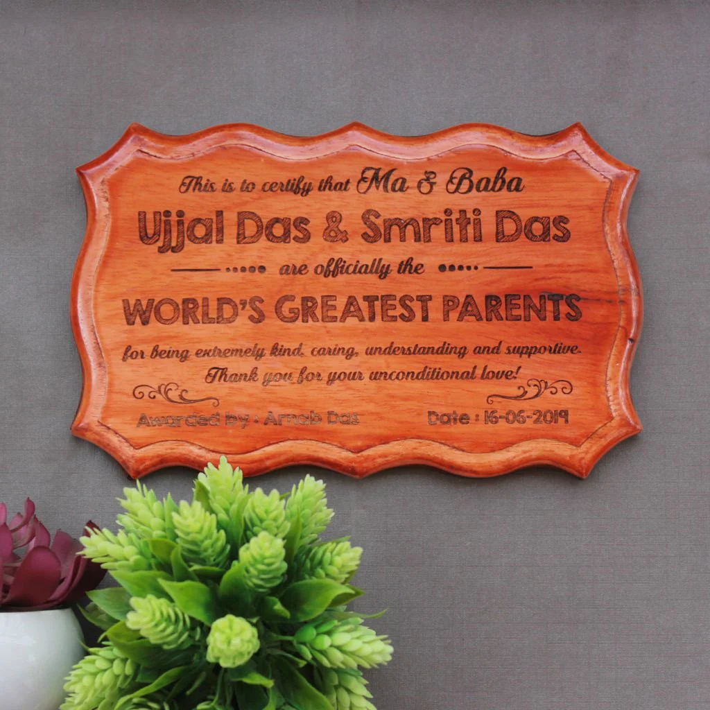 Personalized Wooden Certificate For The World's Greatest Parents - Image 3