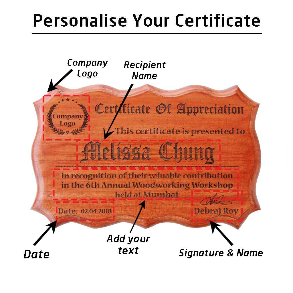 Personalized Wooden Certificate Of Appreciation - Image 4