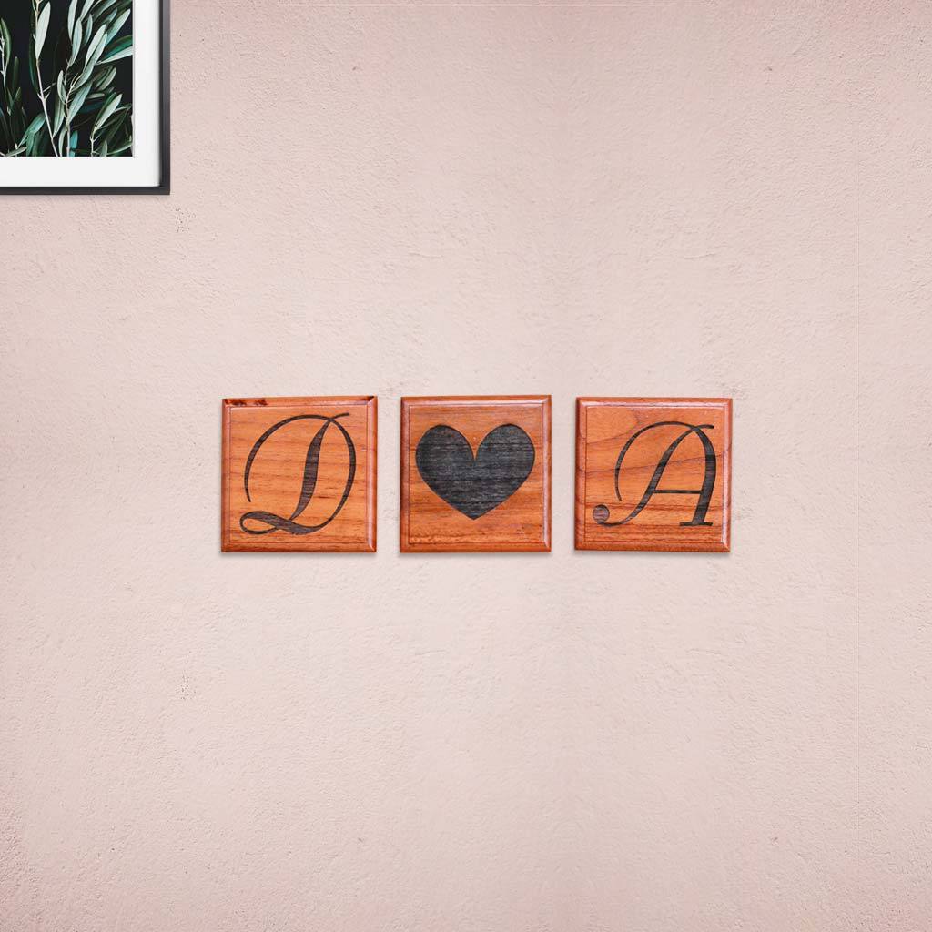 Personalized Wooden Crossword Wall Art with Initials