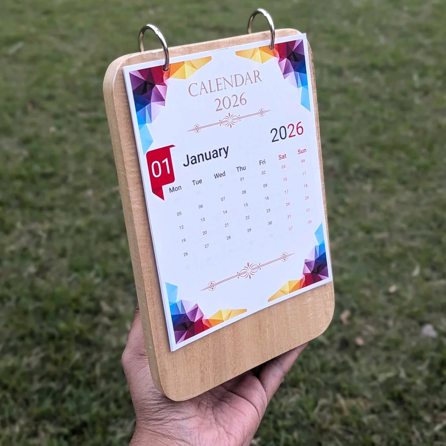 Custom Wooden Desk Calendar | Engraved Birch Wood Calendar for Office & Corporate Gifting - Image 4