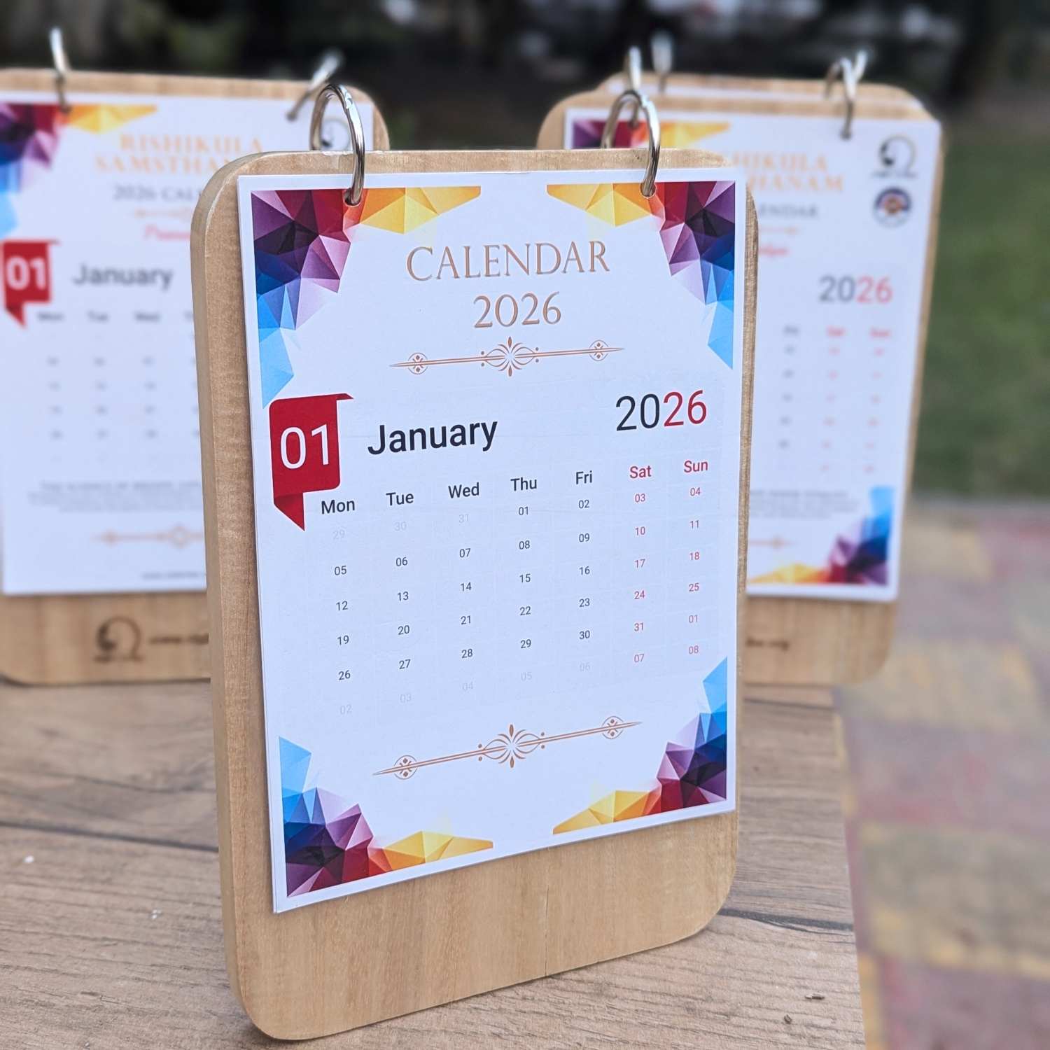 Custom Wooden Desk Calendar | Engraved Birch Wood Calendar for Office & Corporate Gifting - Image 6