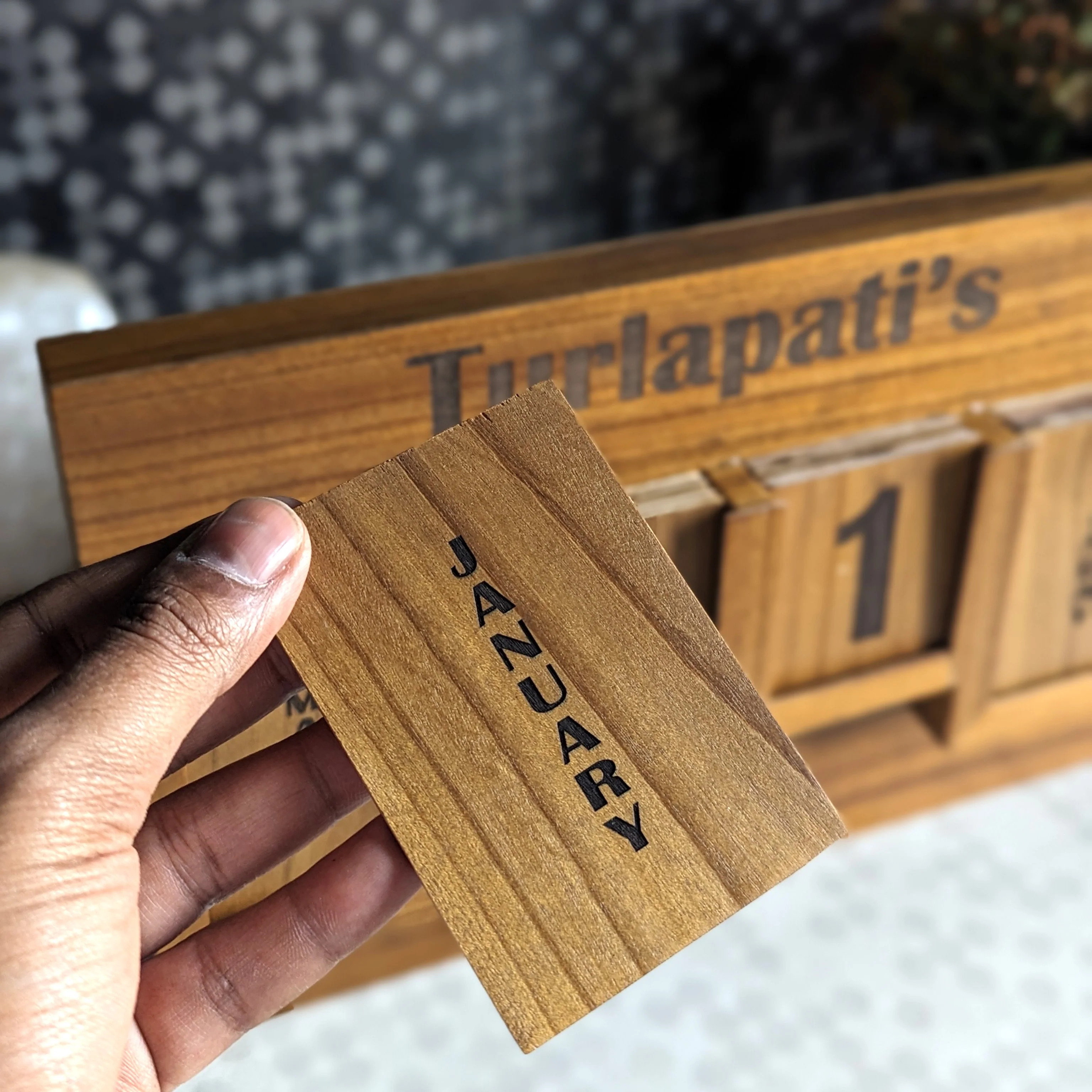 Wooden Perpetual Desk Calendar | Customizable Corporate Gift - Image 4