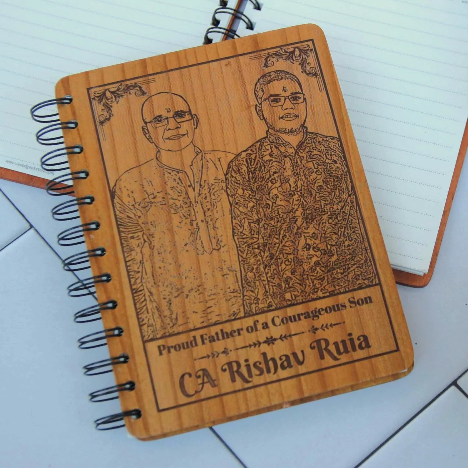 Personalized Wooden Diary for Chartered Accountants | CA Gift - Image 3