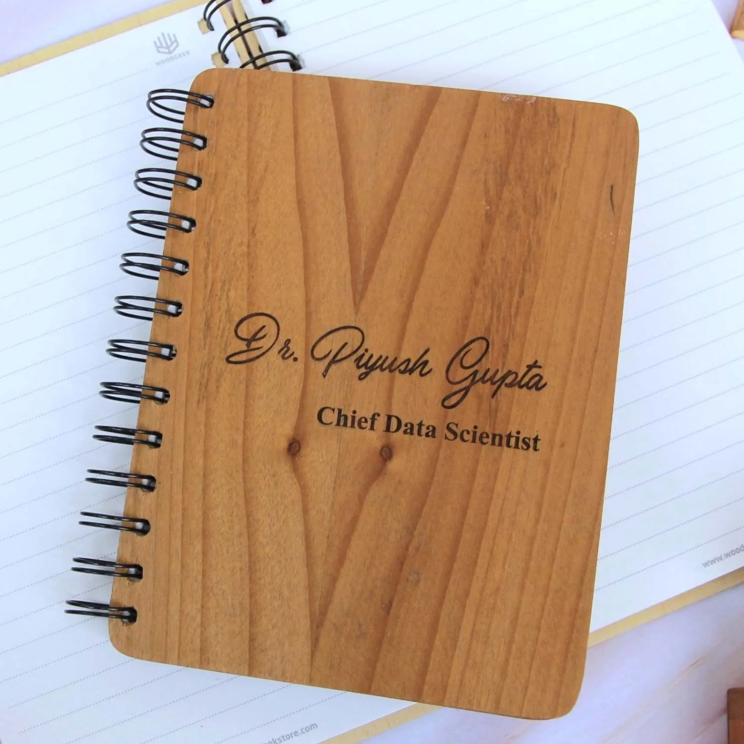 Personalized Wooden Diary for Doctors & Professionals | Corporate Gift - Image 2