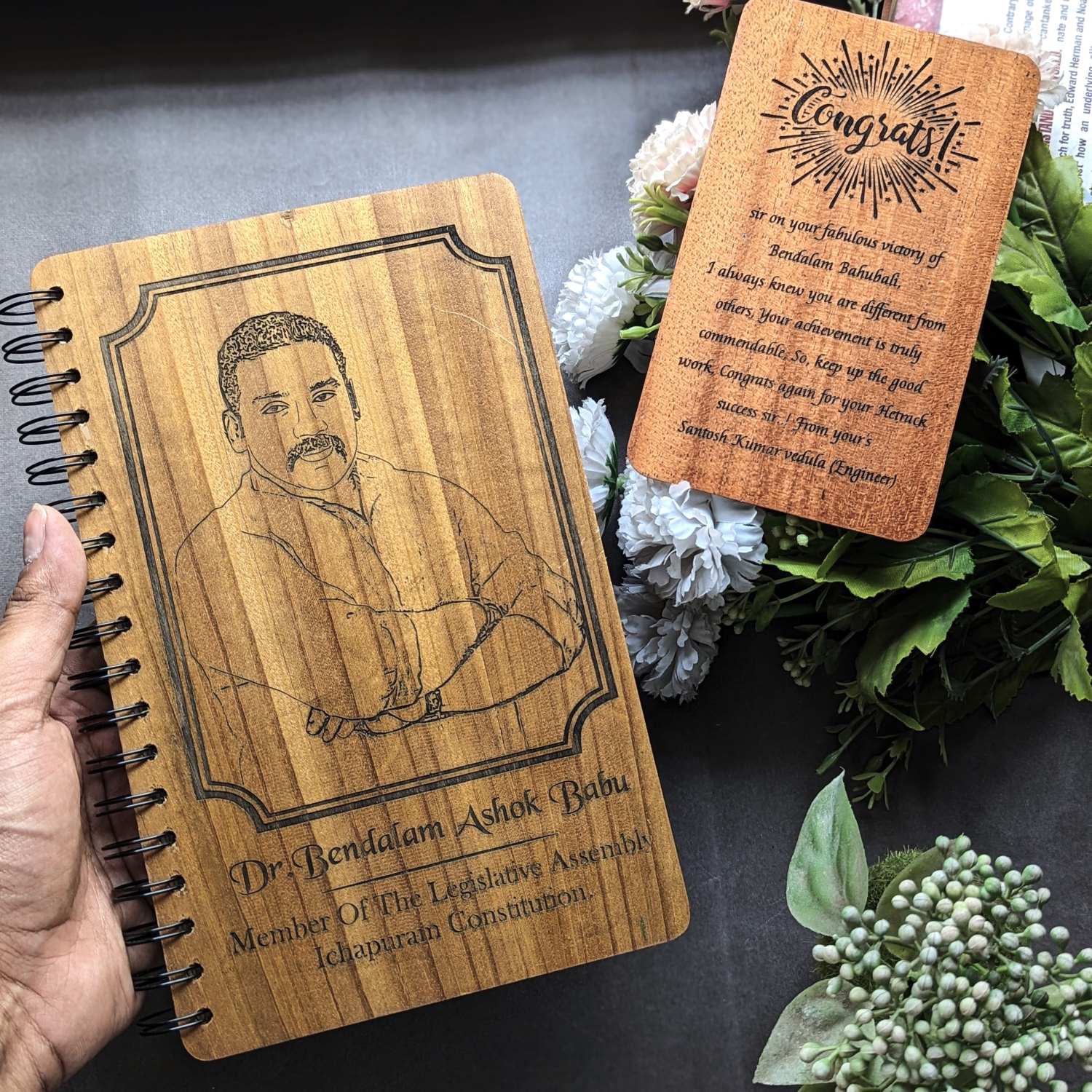 Personalized Wooden Diary for Politicians & Leaders – Engraved Tribute to Service & Dedication - Image 2