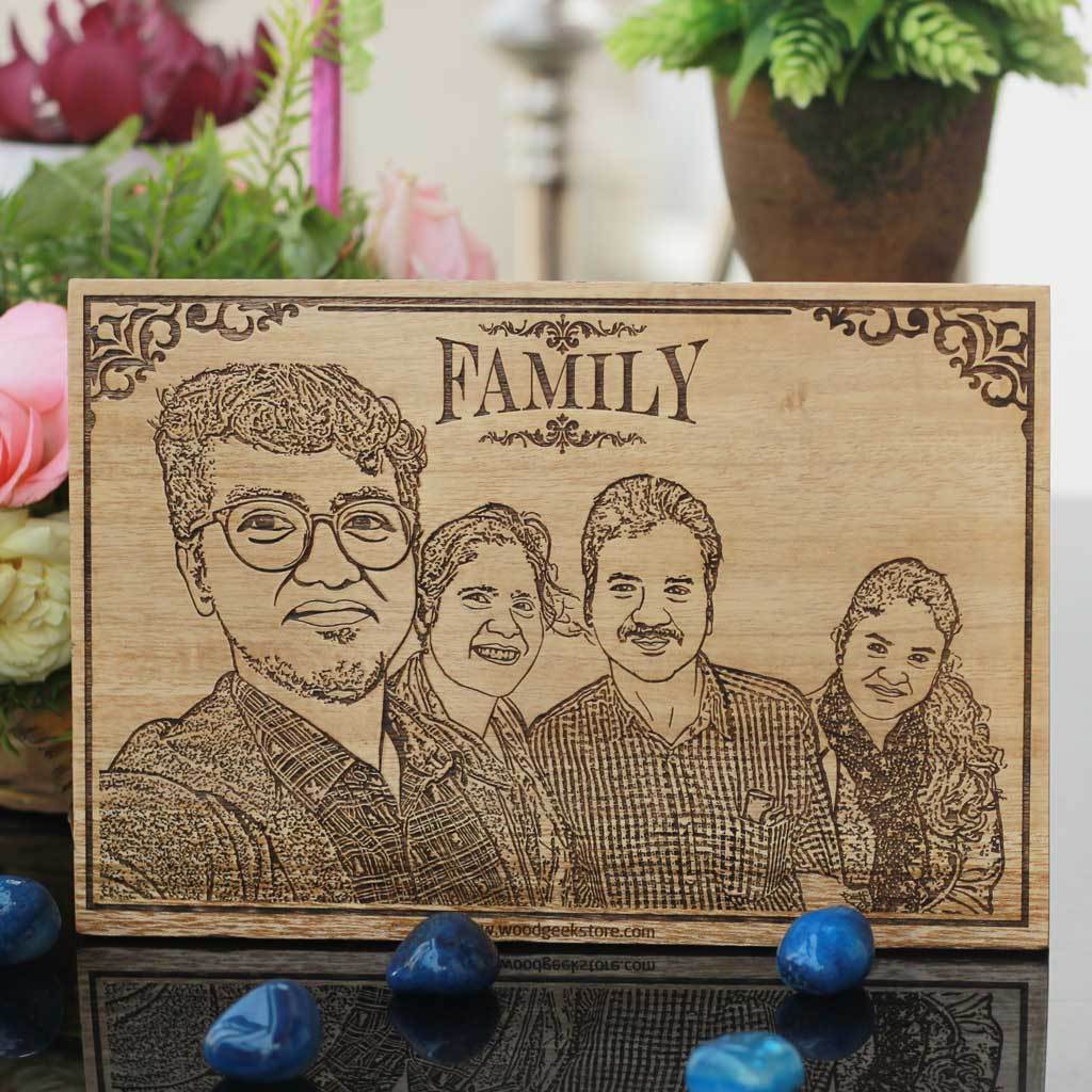 Custom Engraved Wooden Frame for Family - Image 6
