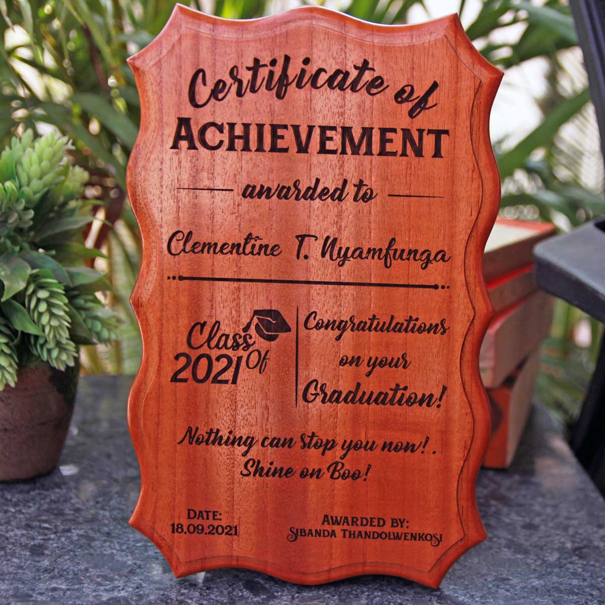 Personalized Wooden Graduation Certificate - Image 2