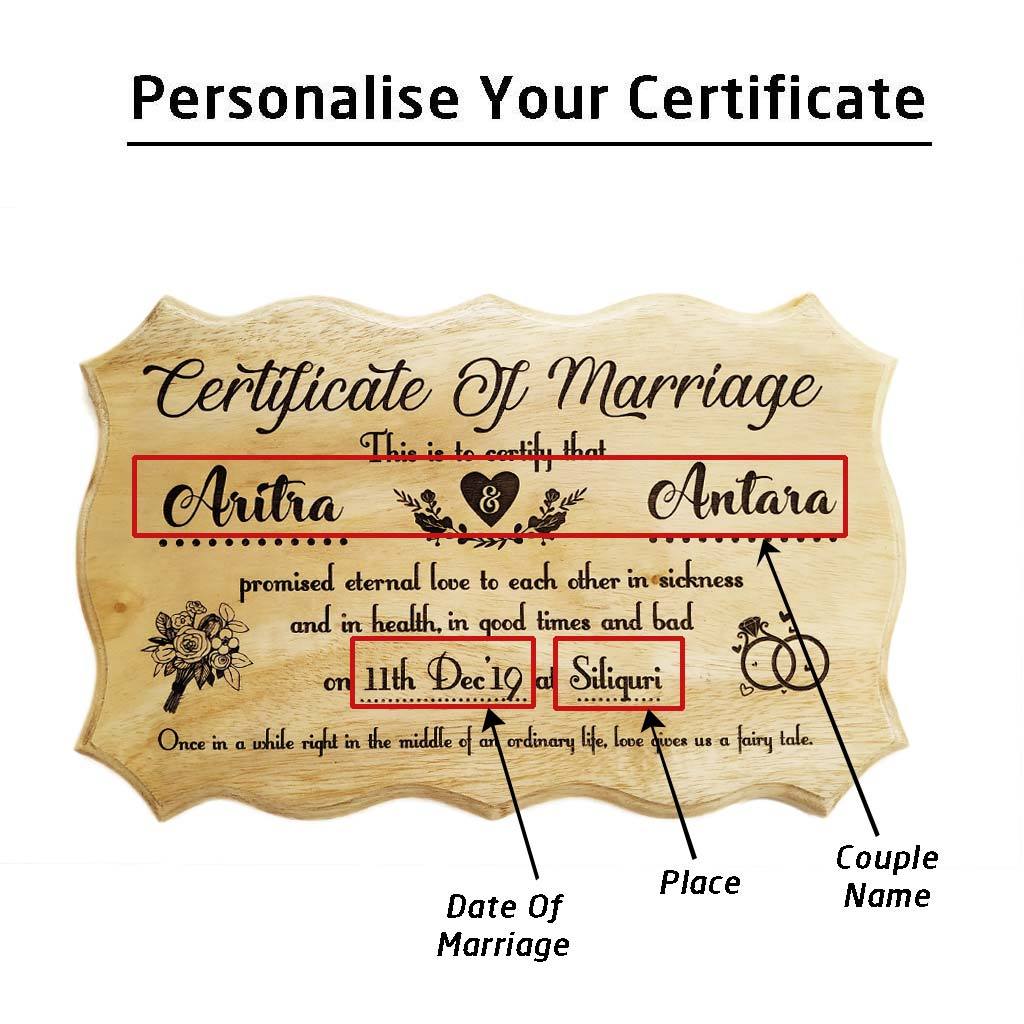 Personalized Wooden Marriage Certificate - Image 3