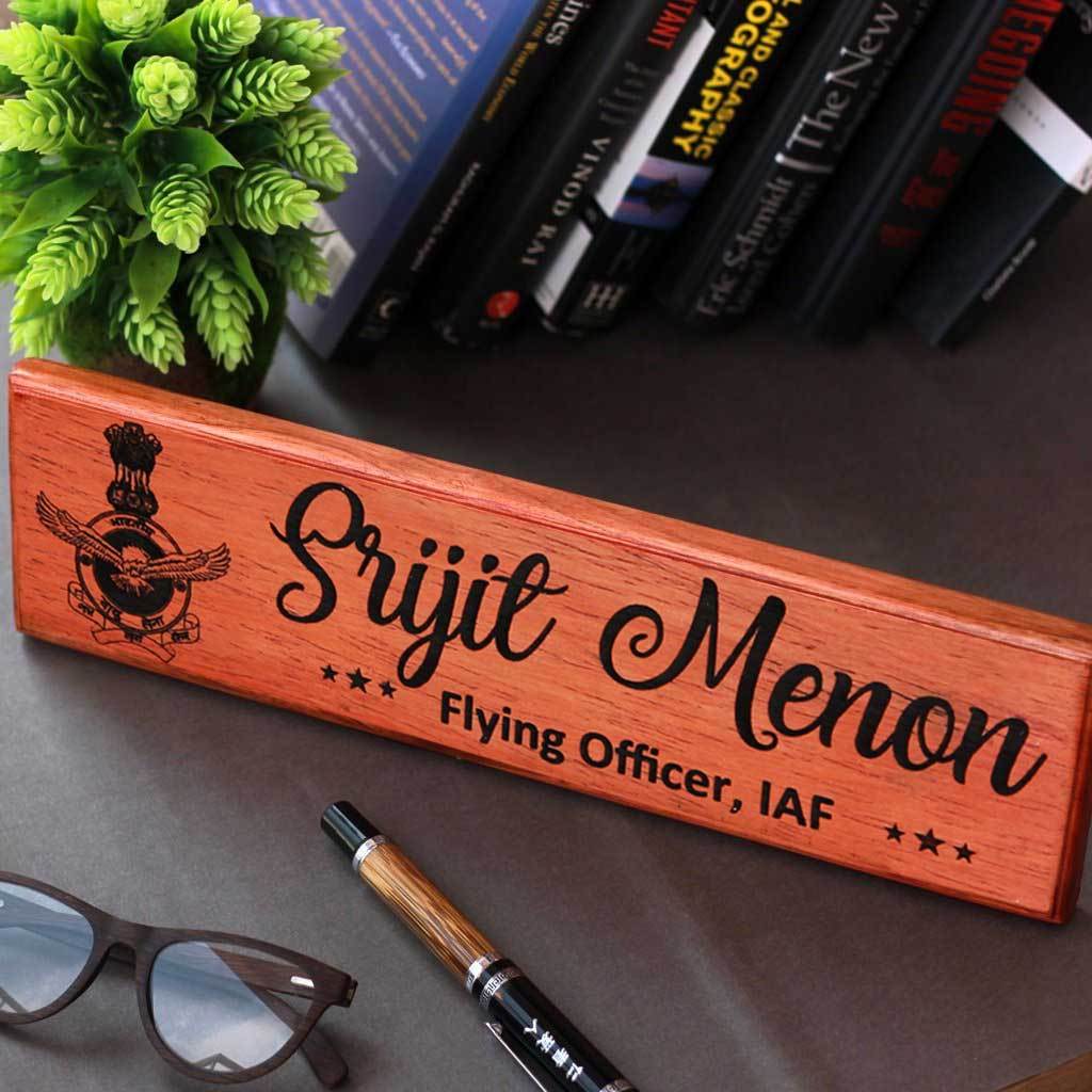 Personalized Wooden Nameplate for Air Force Officers