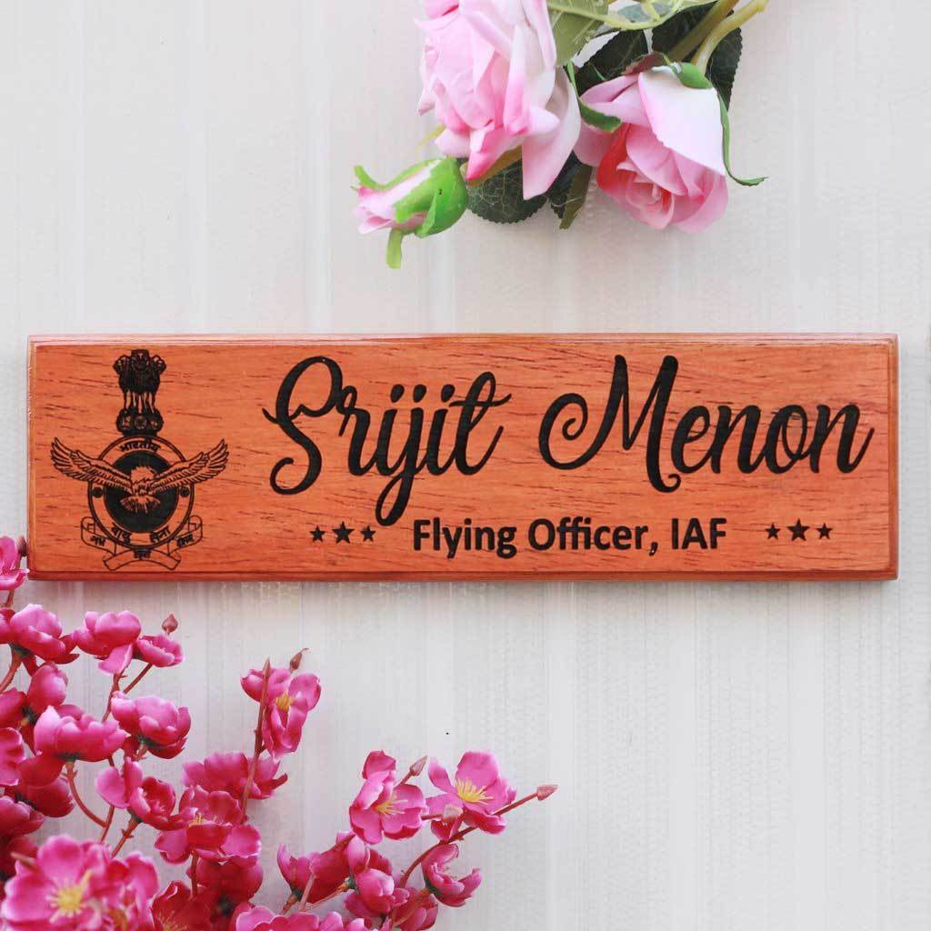 Personalized Wooden Nameplate for Air Force Officers - Image 2