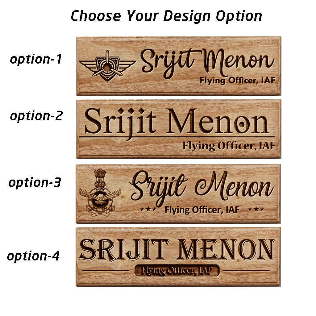Personalized Wooden Nameplate for Air Force Officers - Image 3
