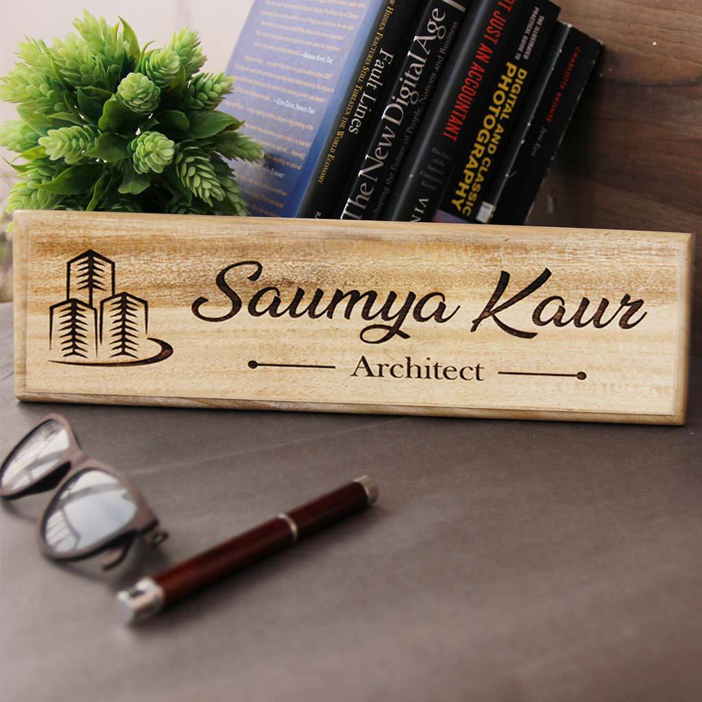 Personalized Wooden Nameplate for Architects