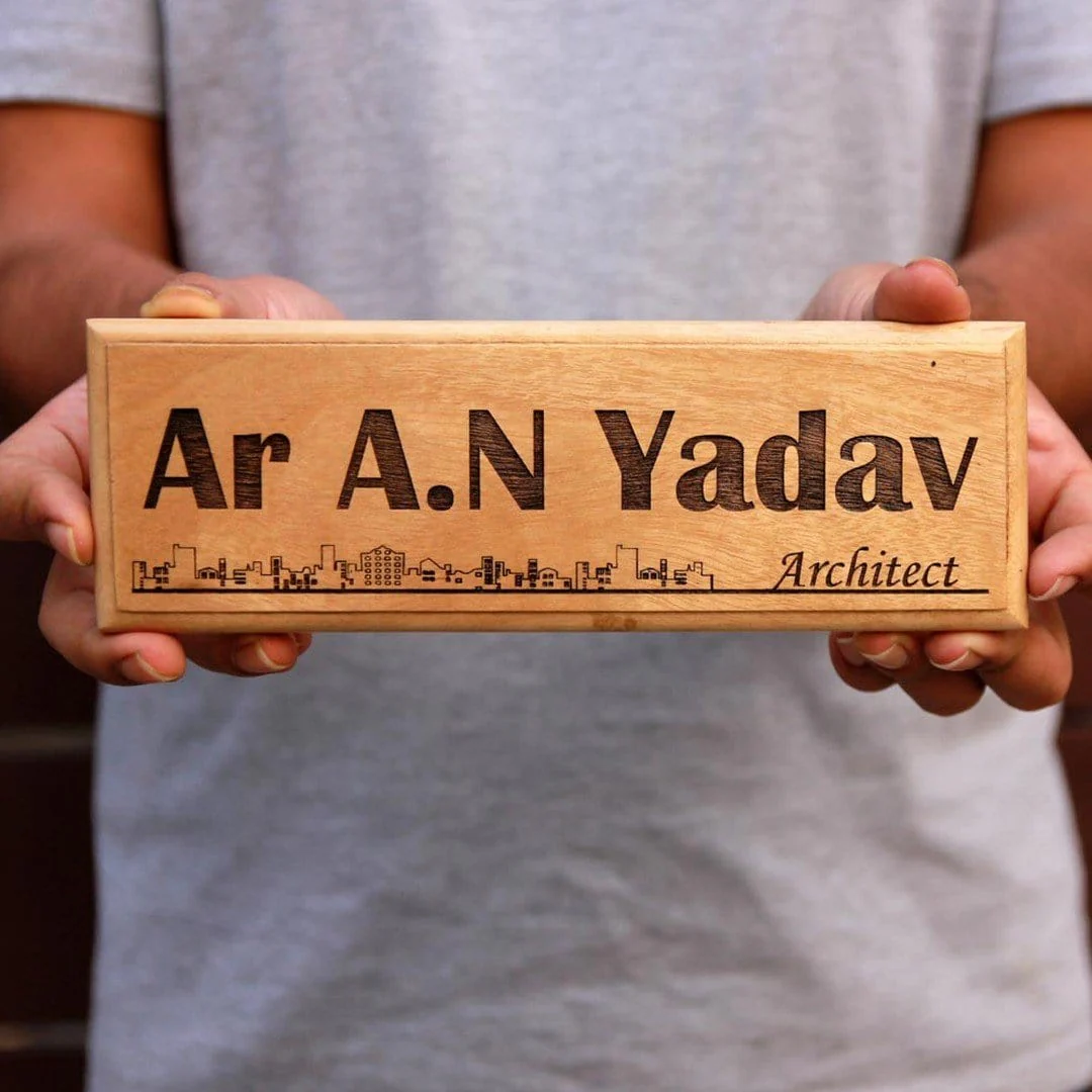 Personalized Wooden Nameplate for Architects - Image 3