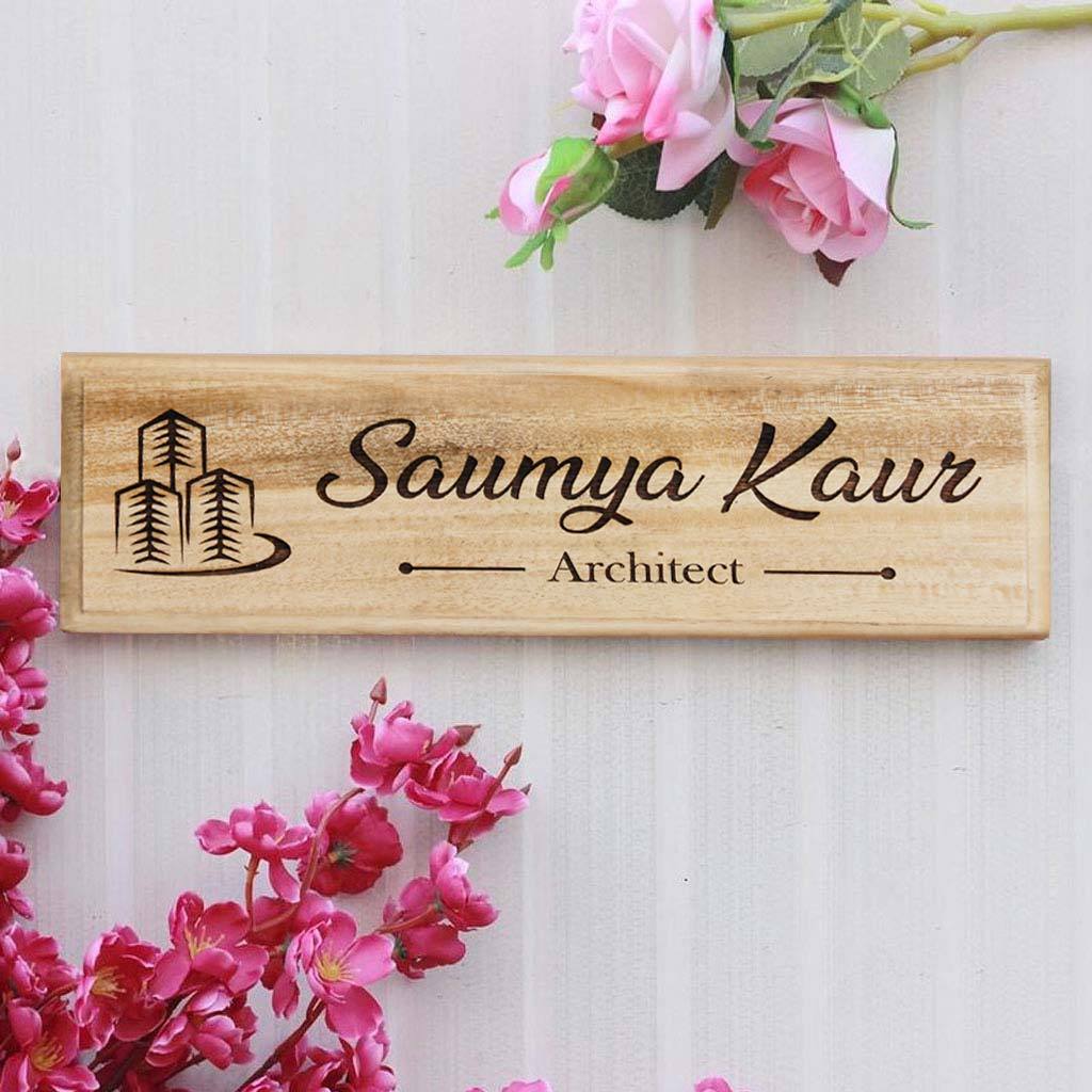 Personalized Wooden Nameplate for Architects - Image 4