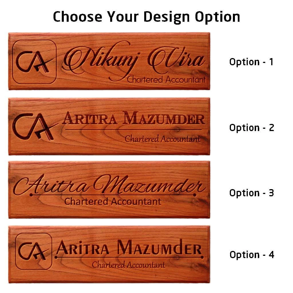 Personalized Wooden Nameplate for Chartered Accountants - Image 4