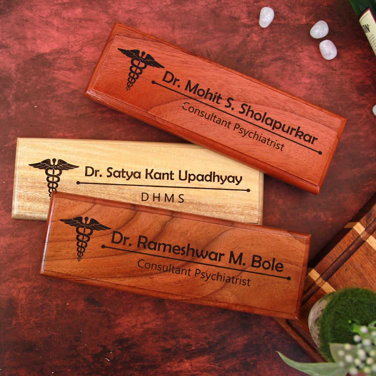 Personalized Wooden Nameplate for Doctors - Image 3