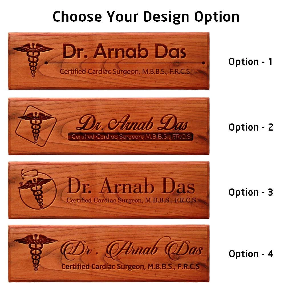 Personalized Wooden Nameplate for Doctors - Image 4