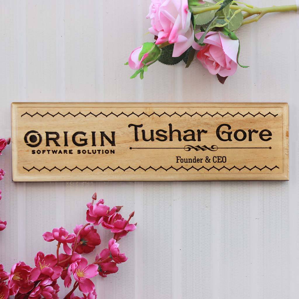Personalized Wooden Nameplate for Founder Or CEO